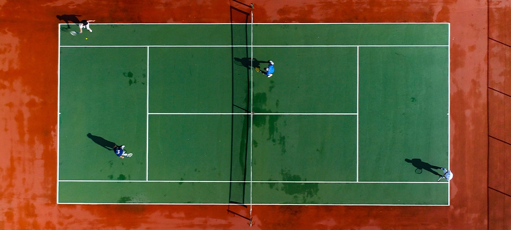 tennis courts are rectangular