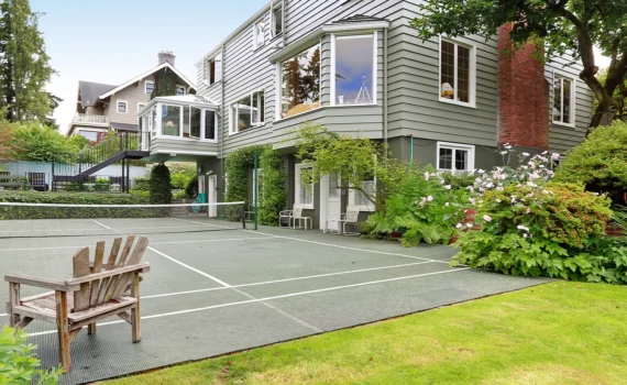 tennis court on your backyard
