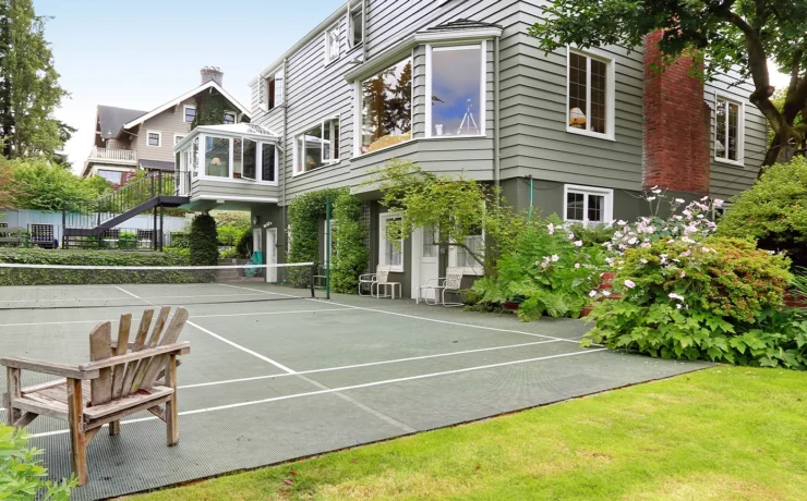 tennis court on your backyard