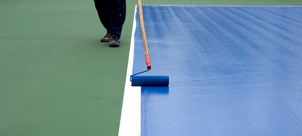 coloring the pickleball court