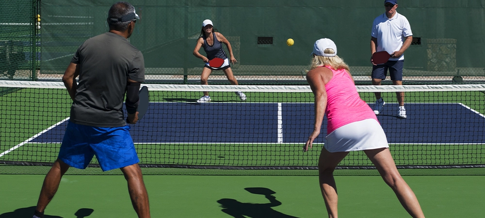 player playing pickleball