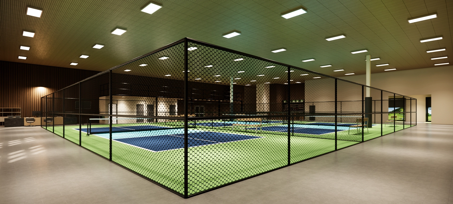 luxury indoor pickleball courts