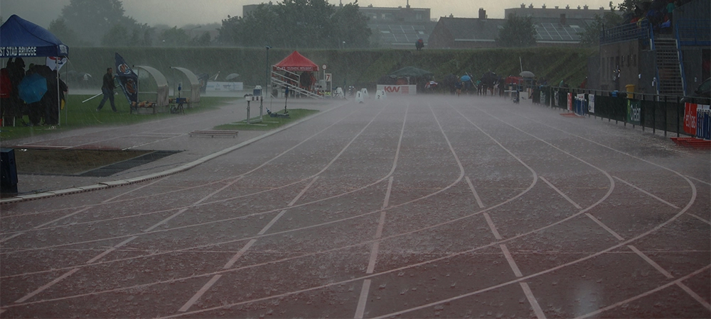 running on running track