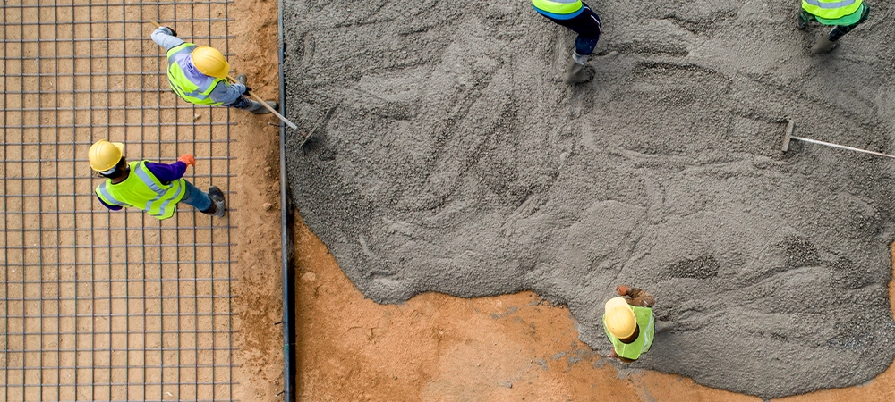 construction woorking on sport court