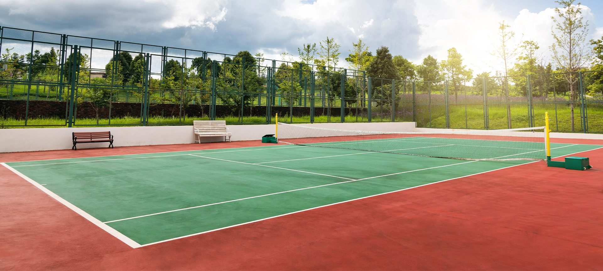 installing a sports court, tennis court