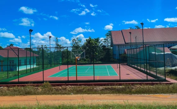 outdoor basketball court in residental area