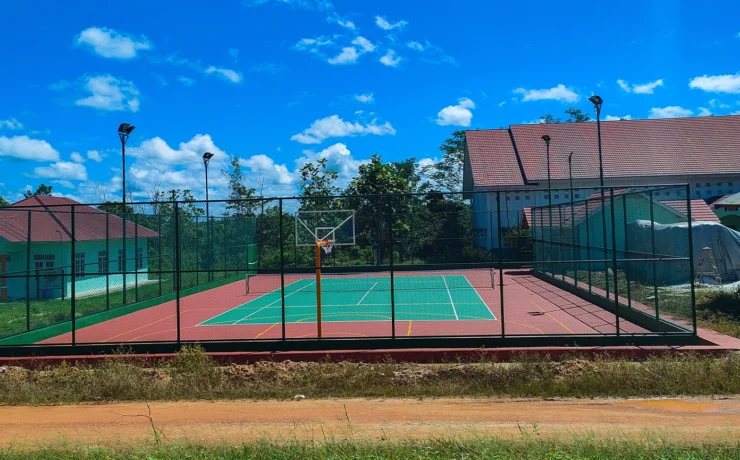 outdoor basketball court in residental area