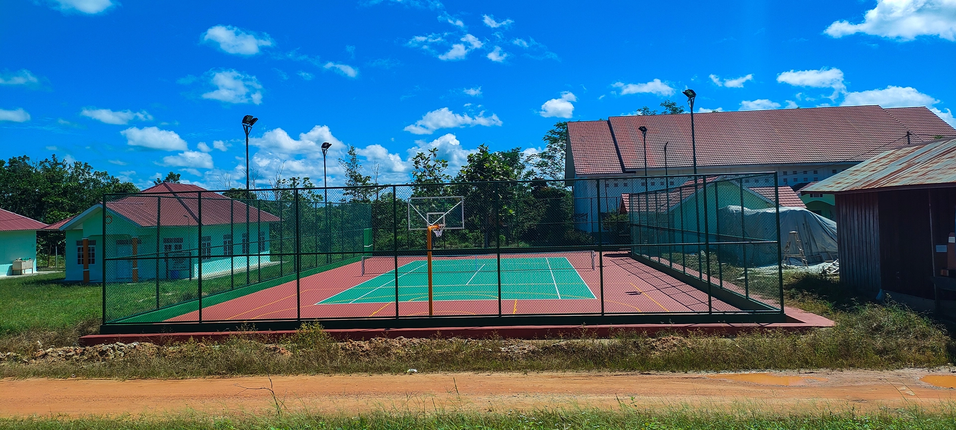 outdoor basketball court in residental area