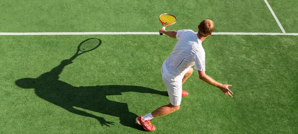 Portrait of a Male Tennis Player Playing