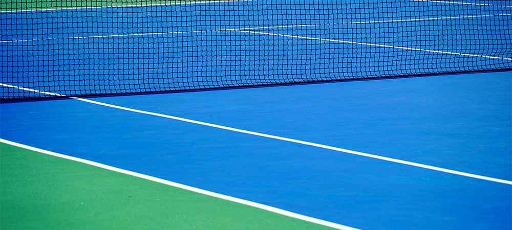 Tennis hard court blue from different angles