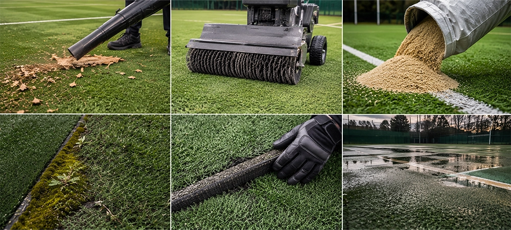 typical artificial turf maintenance